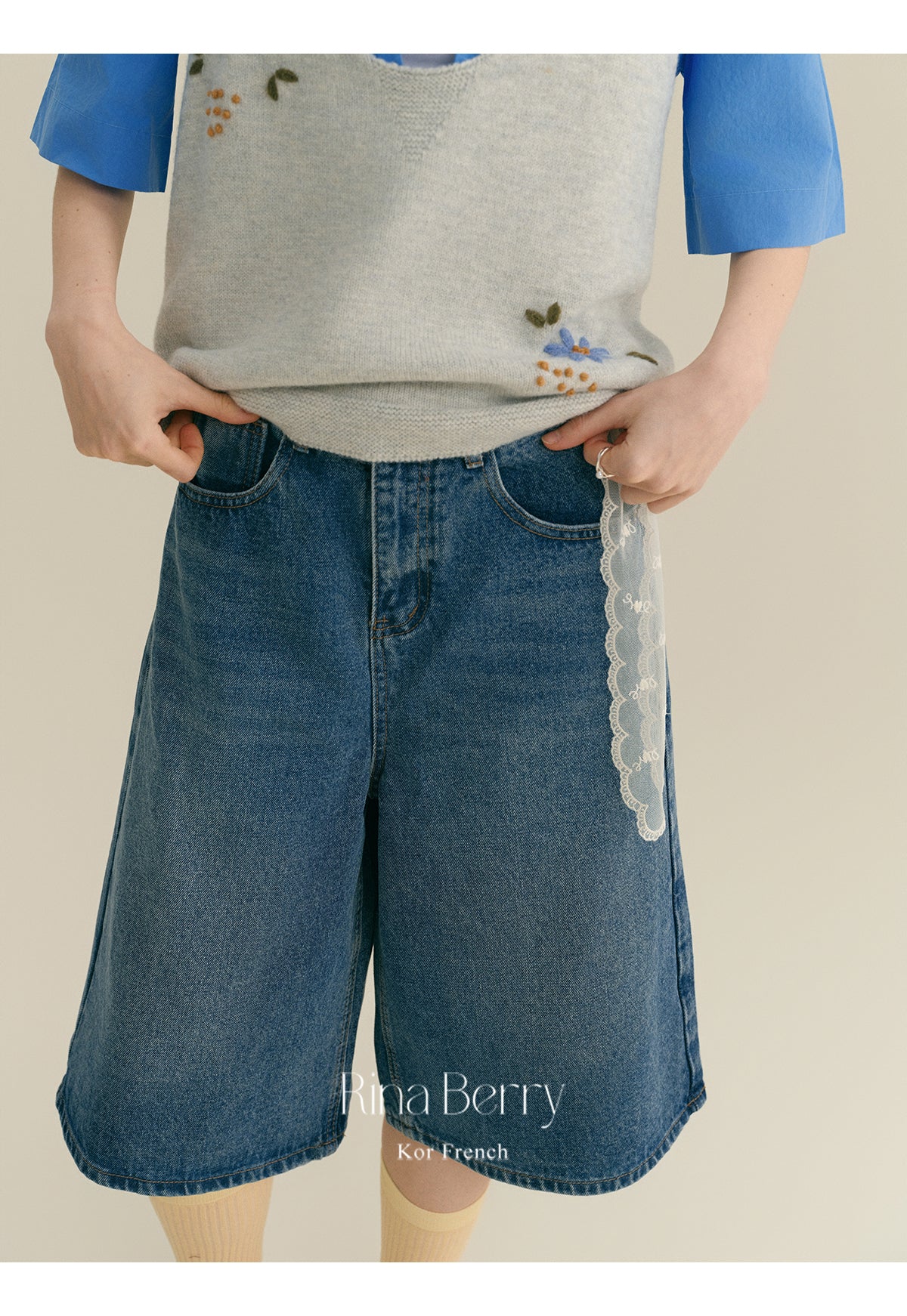 Baggy Denim Bermuda Shorts
