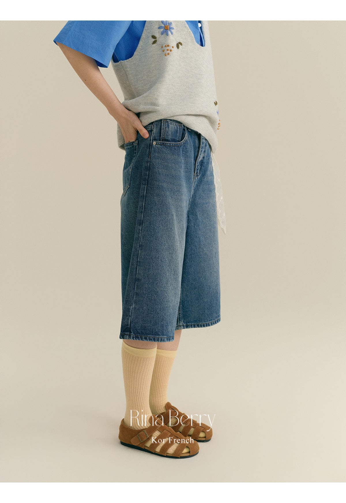 Baggy Denim Bermuda Shorts