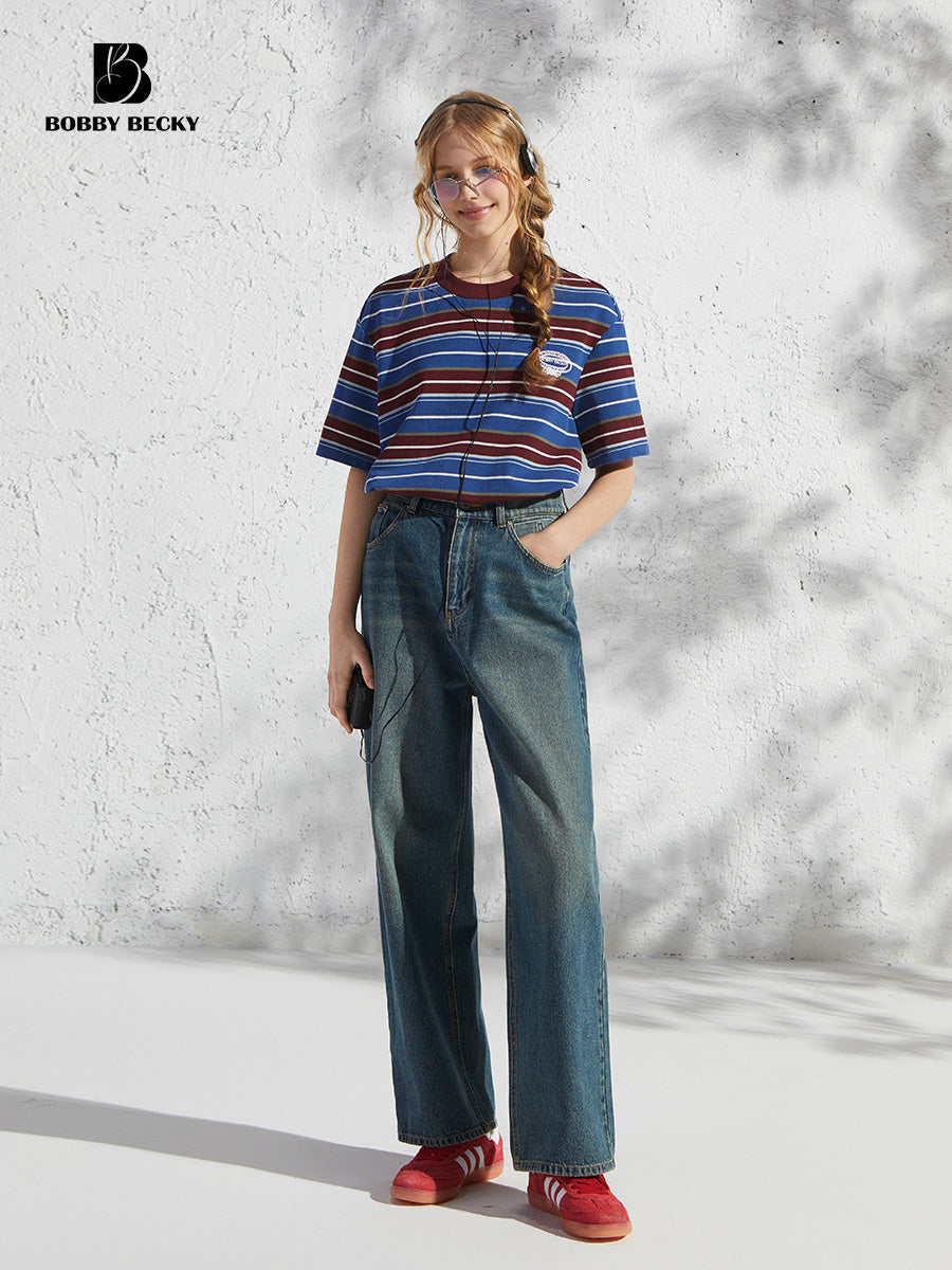 Casual Loose Fit Striped T-Shirt