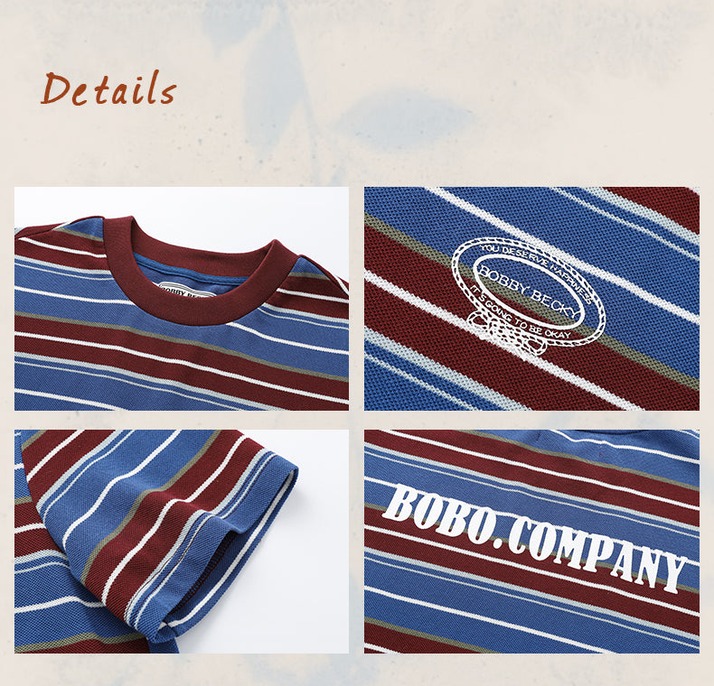 Casual Loose Fit Striped T-Shirt