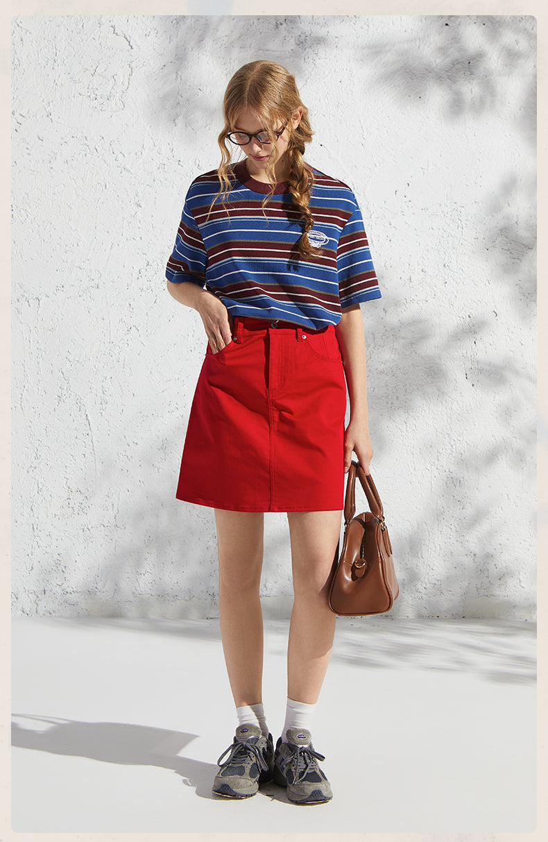 Casual Loose Fit Striped T-Shirt