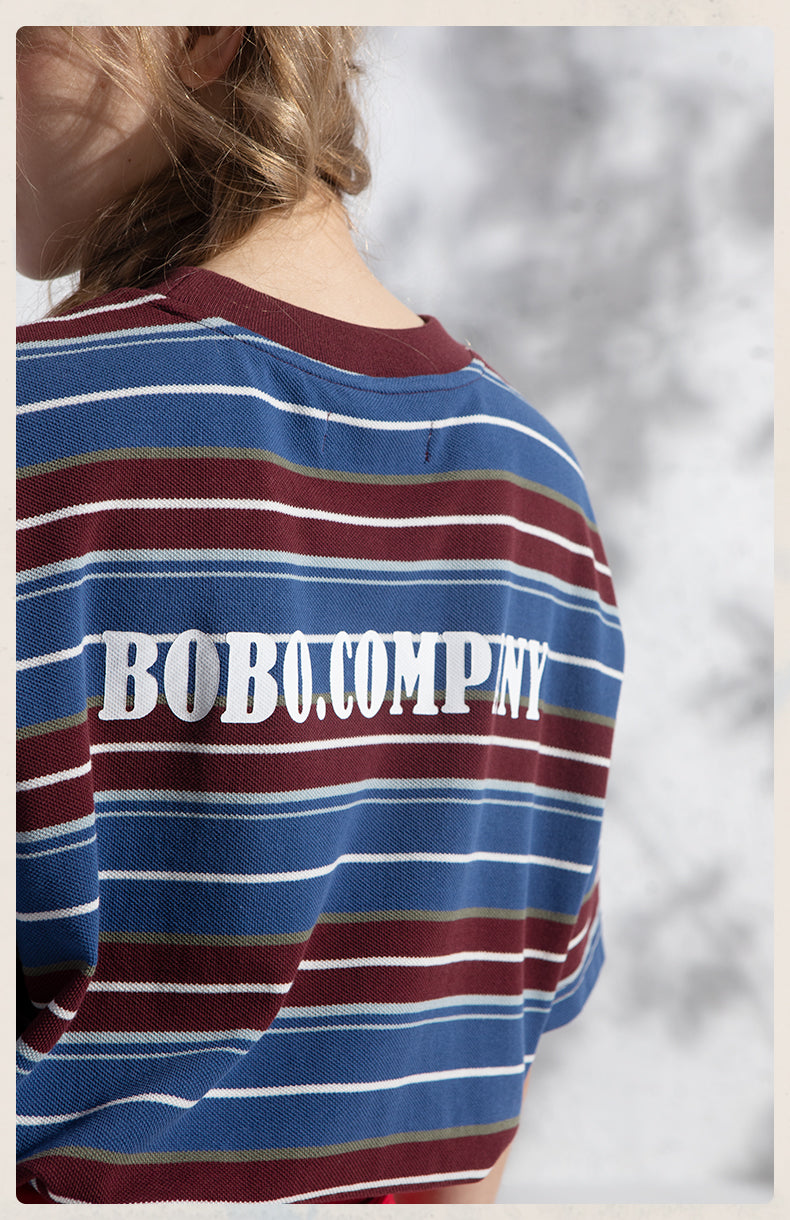 Casual Loose Fit Striped T-Shirt