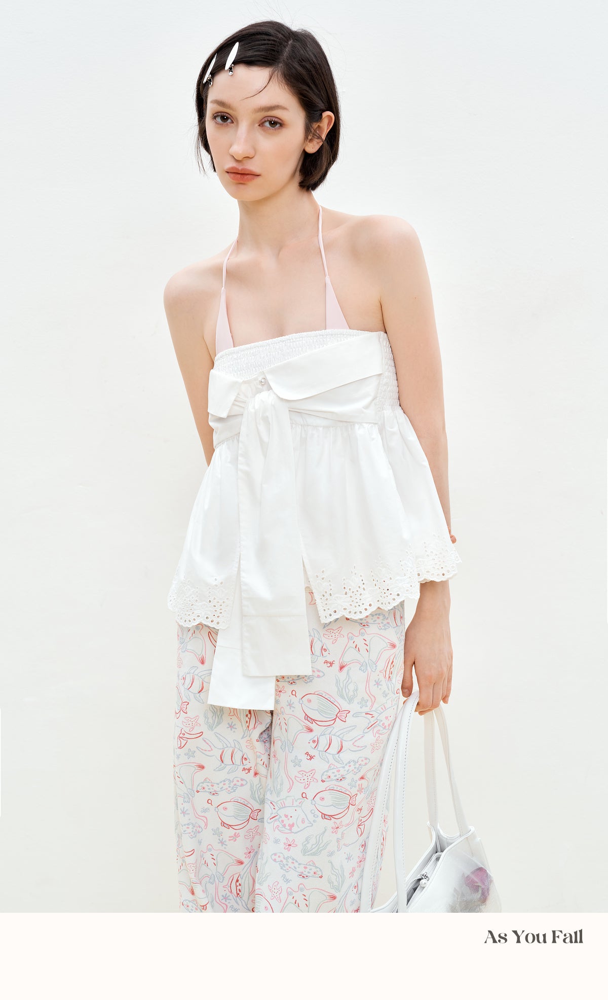 2-Way Scalloped Skirt Top With Elastic Waistband