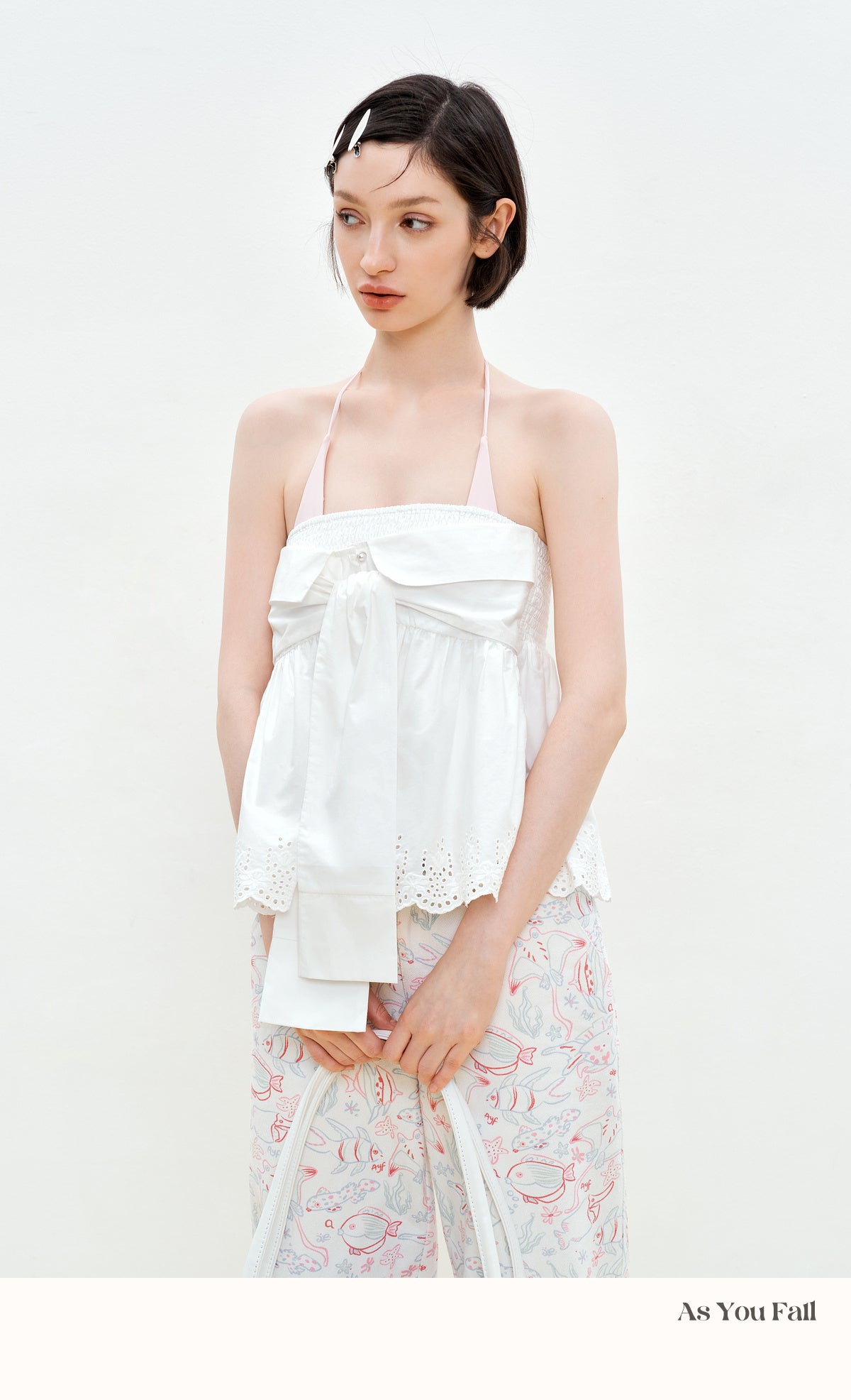 2-Way Scalloped Skirt Top With Elastic Waistband