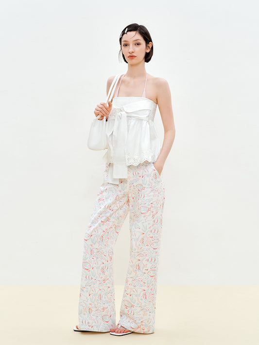 2-Way Scalloped Skirt Top With Elastic Waistband