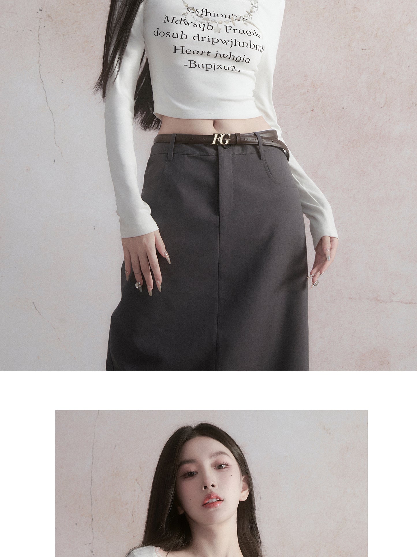 Cropped Scoop-Neck Top With Letter Print