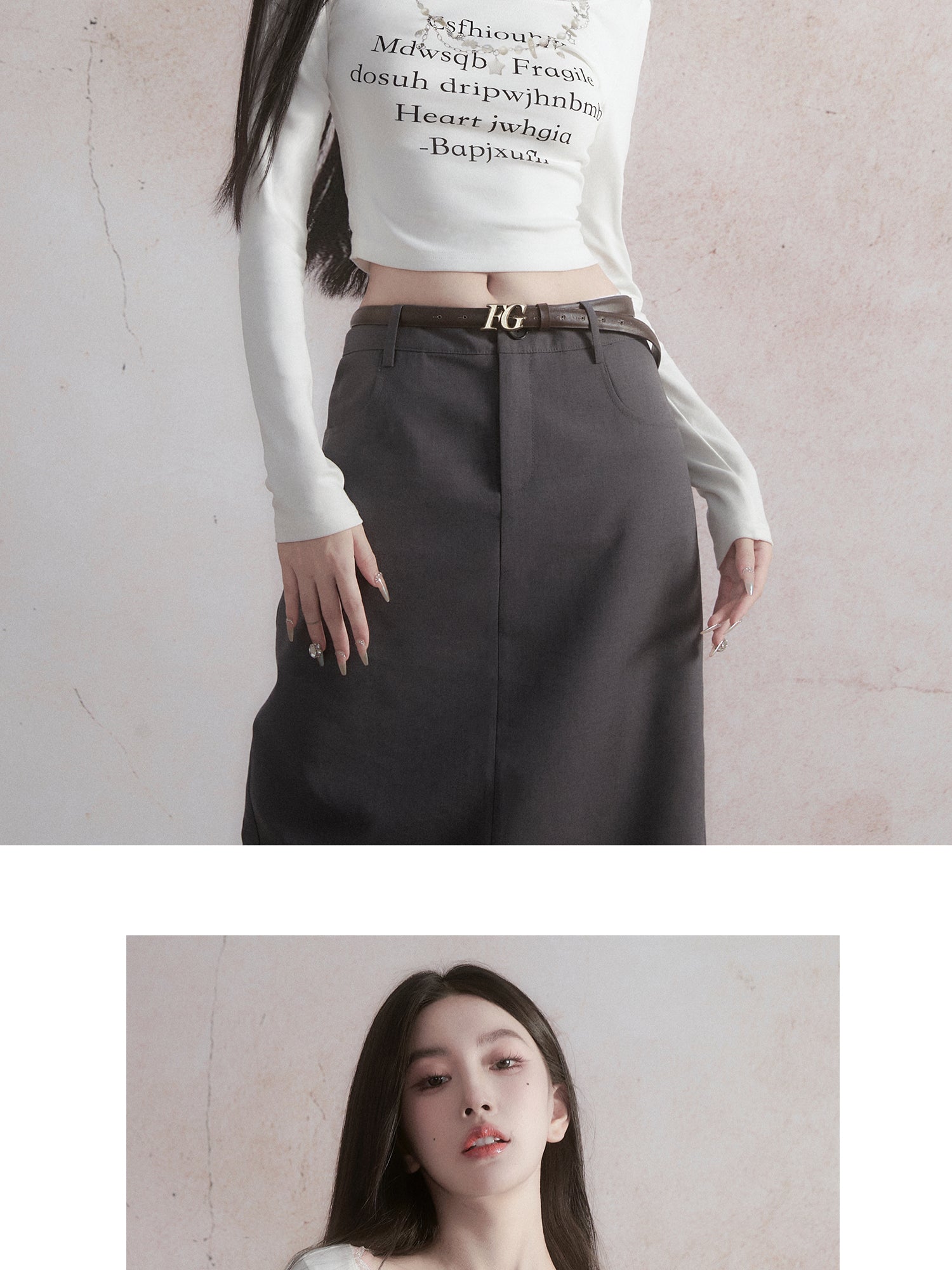 Cropped Scoop-Neck Top With Letter Print