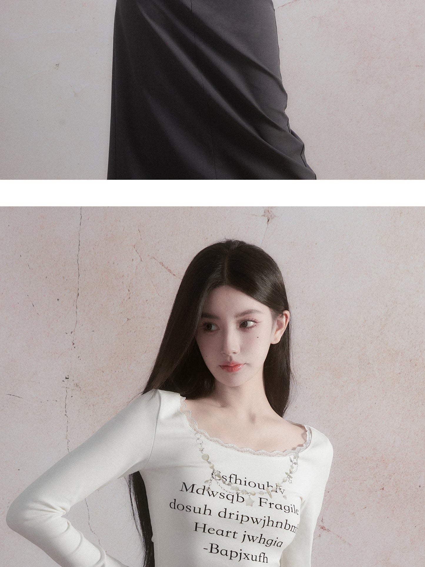 Cropped Scoop-Neck Top With Letter Print