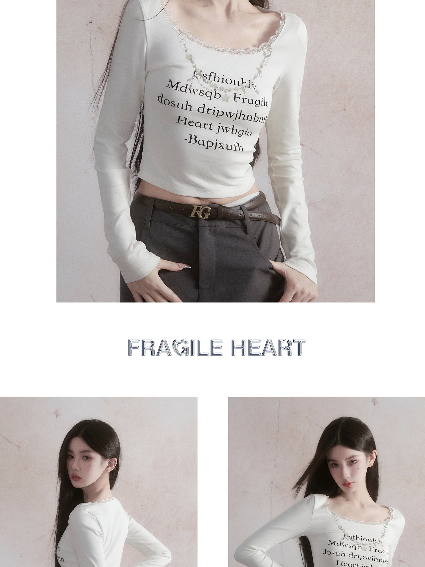 Cropped Scoop-Neck Top With Letter Print