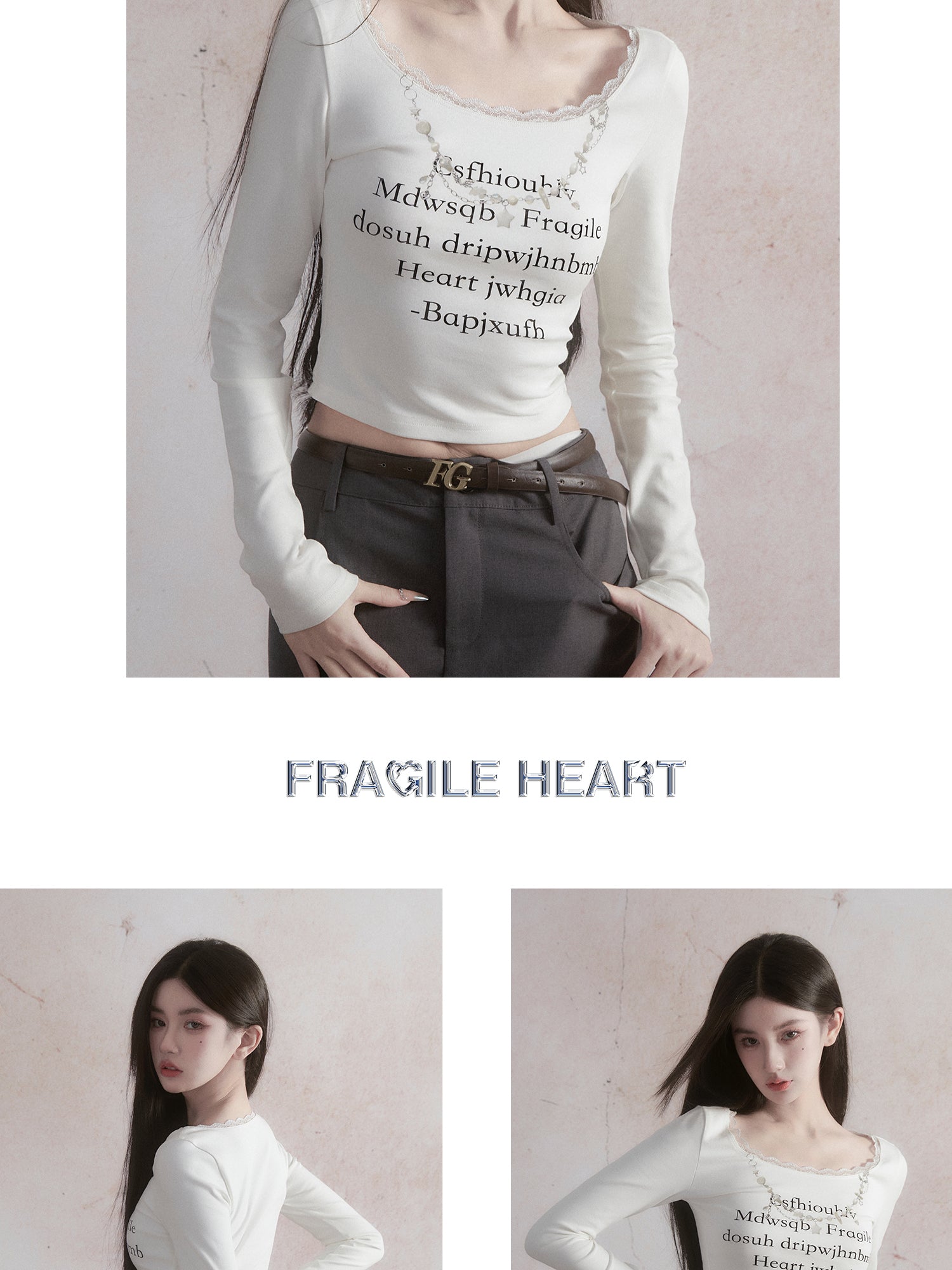 Cropped Scoop-Neck Top With Letter Print