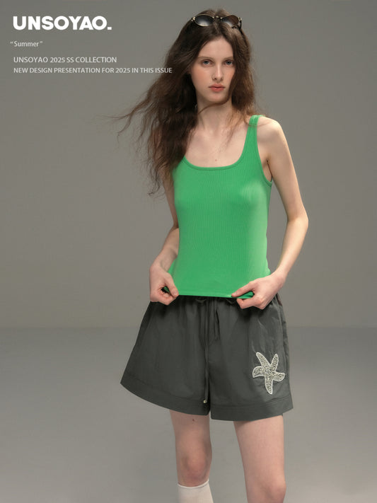 Open Back Stretch Tank Top