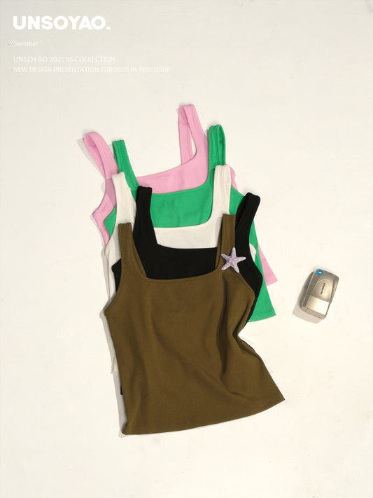 Open Back Stretch Tank Top