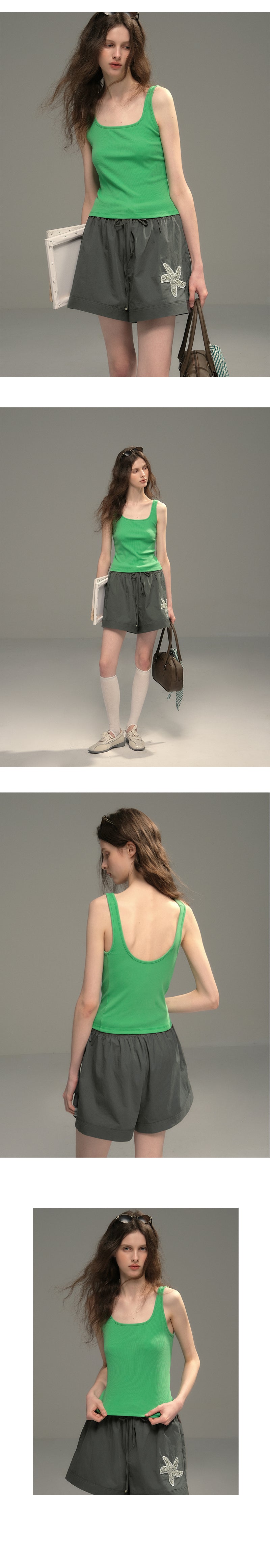 Open Back Stretch Tank Top