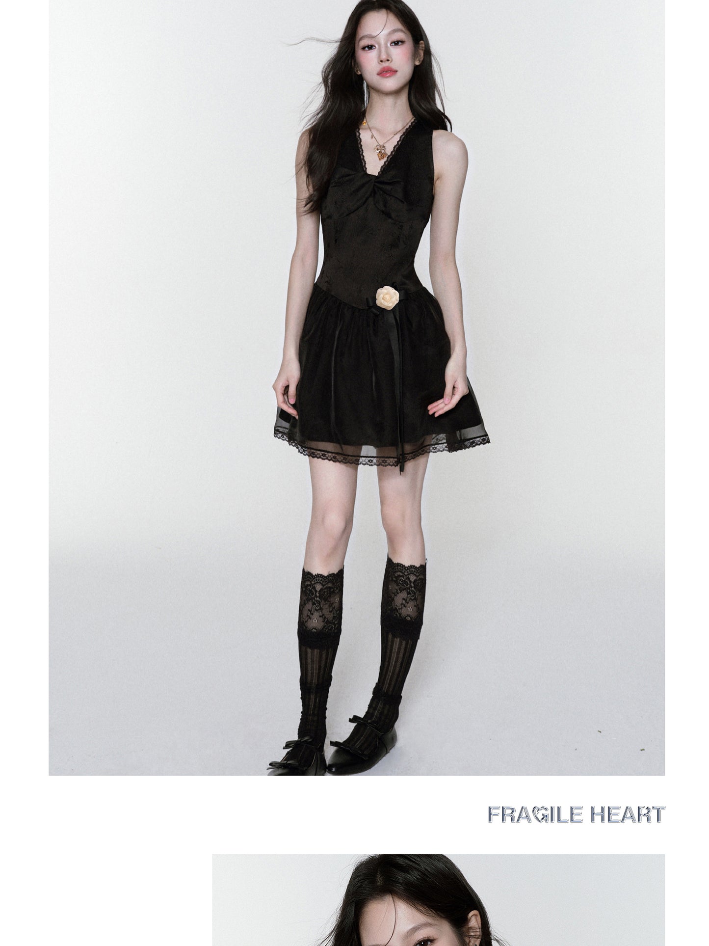 Twist-Front Sheen V-Neck Dress
