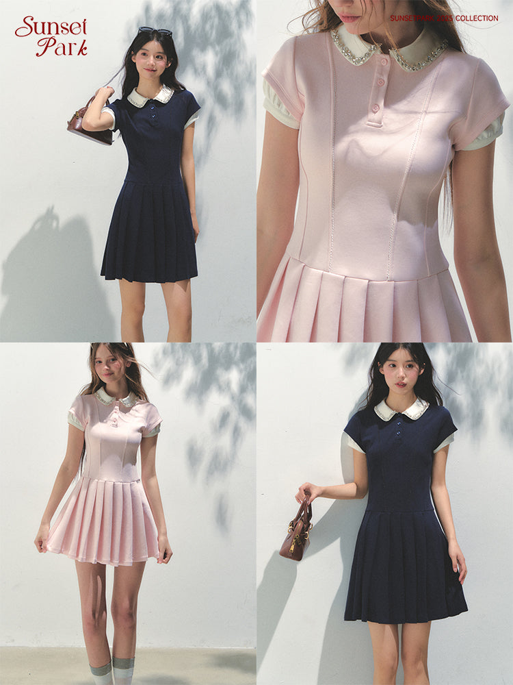 Sparkling Collared Fitted Polo Dress