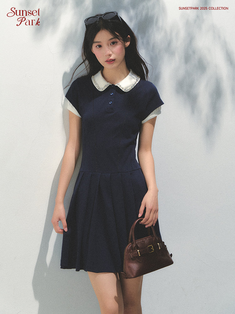 Sparkling Collared Fitted Polo Dress