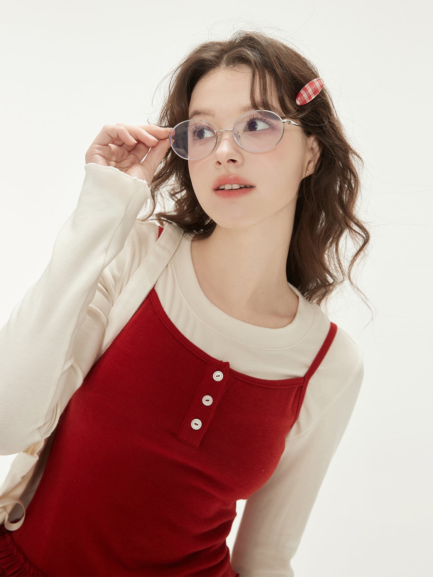 Ruffle Hem T-Shirt And Matching Tomato Camisole