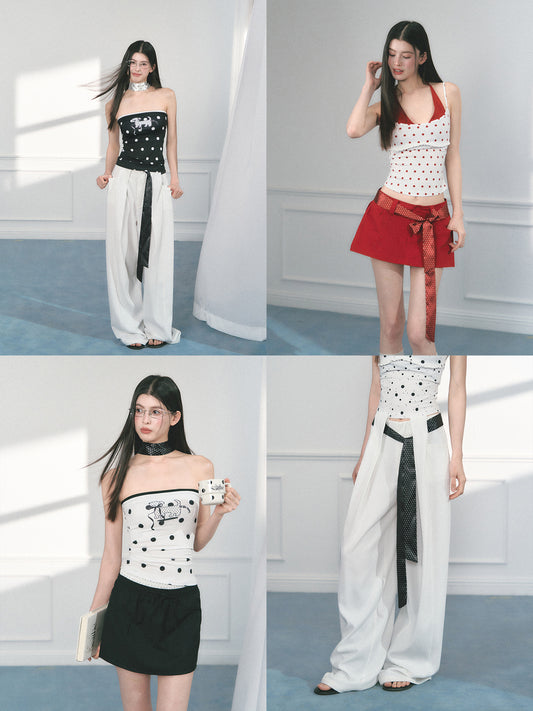 Skinny Polka Dot Ribbon Scarf