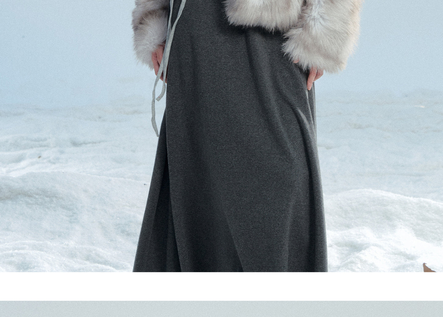 Polo Collar Layered-Look Cotton Knit Dress