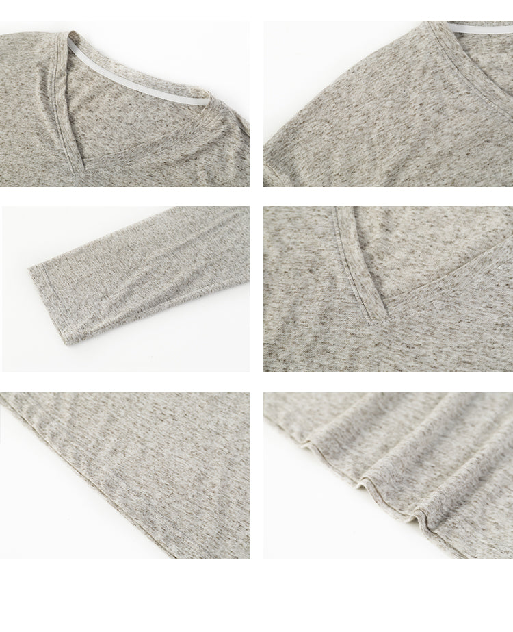 V-Neck Lightweight Knit T-Shirt In Stripes Or Plain