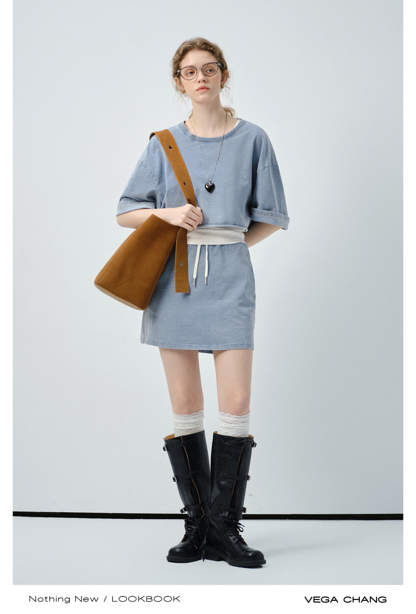 Washed Cotton Tee, Drawstring Skirt And Tank Top