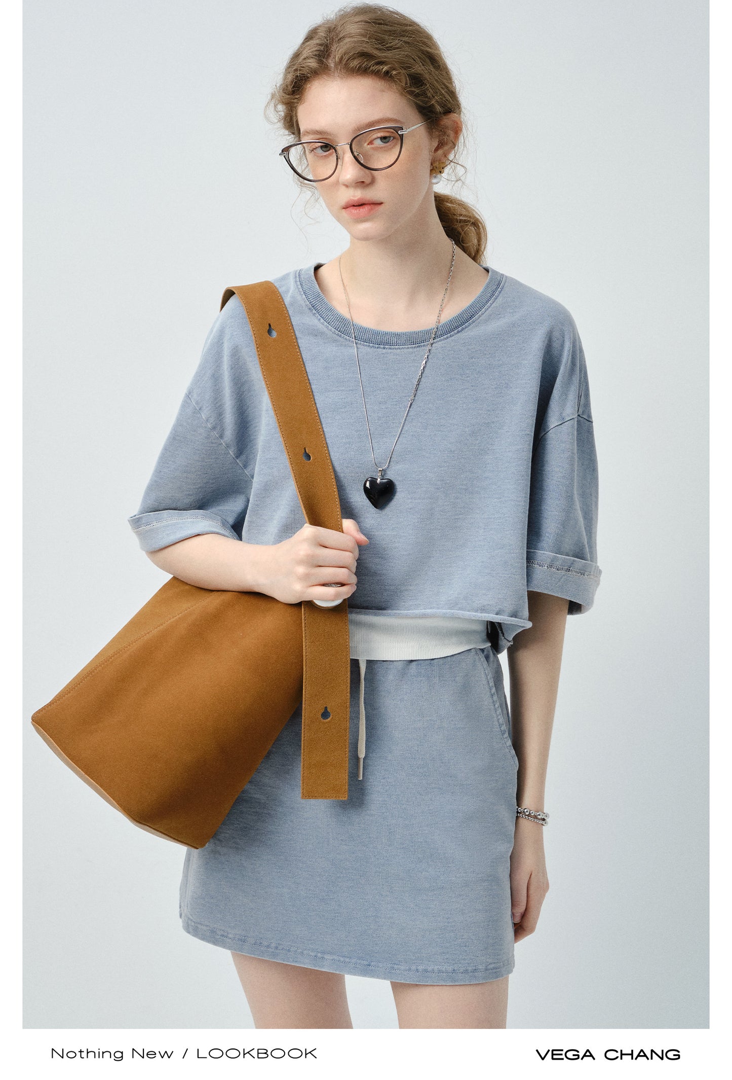 Washed Cotton Tee, Drawstring Skirt And Tank Top