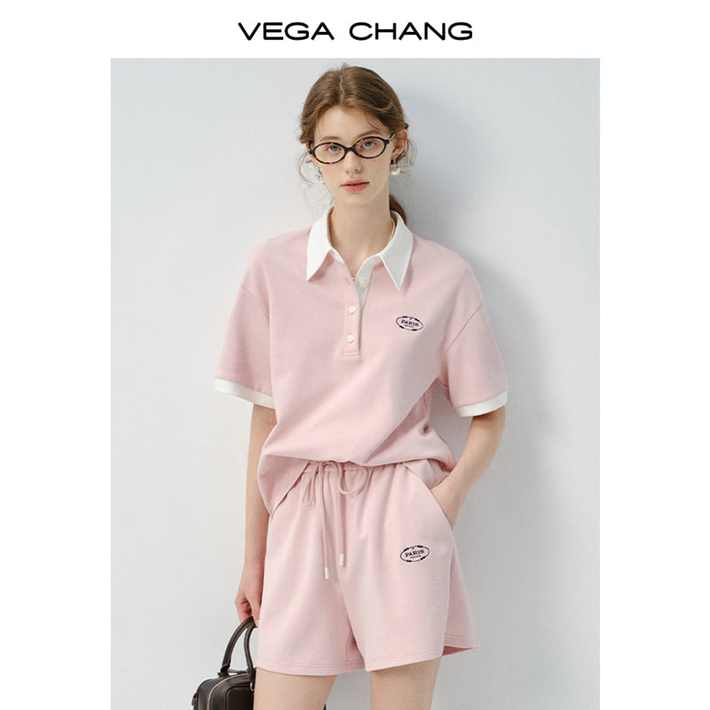 Embroidered Polo Shirt And Shorts Outfit