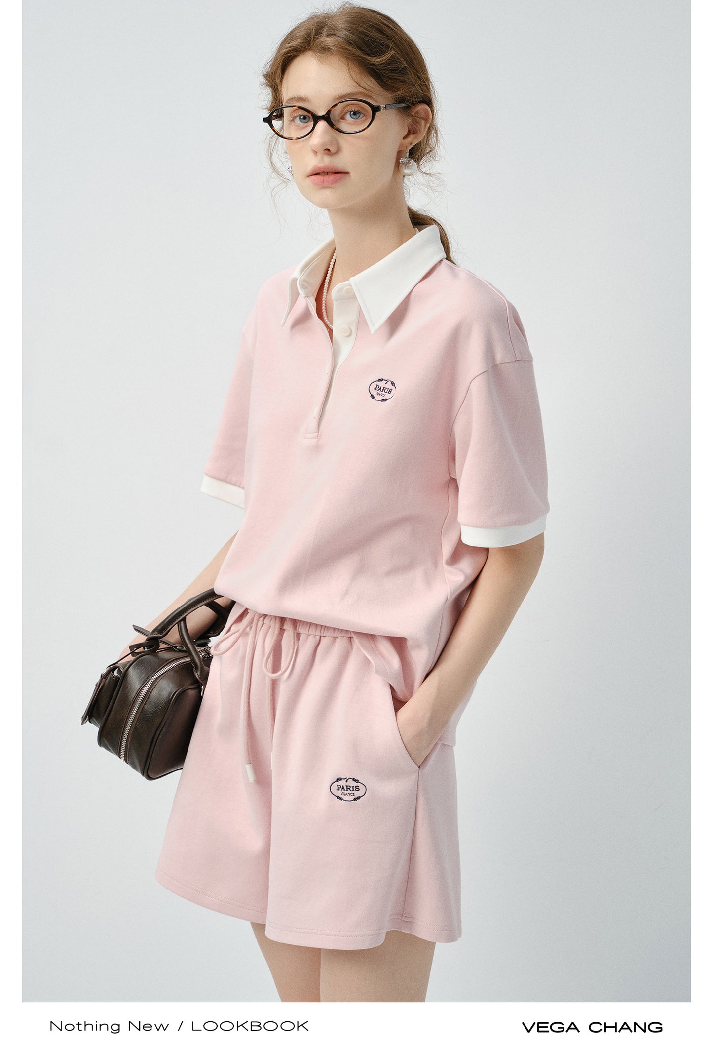 Embroidered Polo Shirt And Shorts Outfit