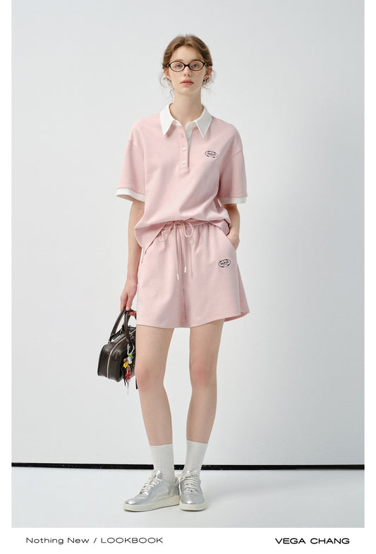 Embroidered Polo Shirt And Shorts Outfit