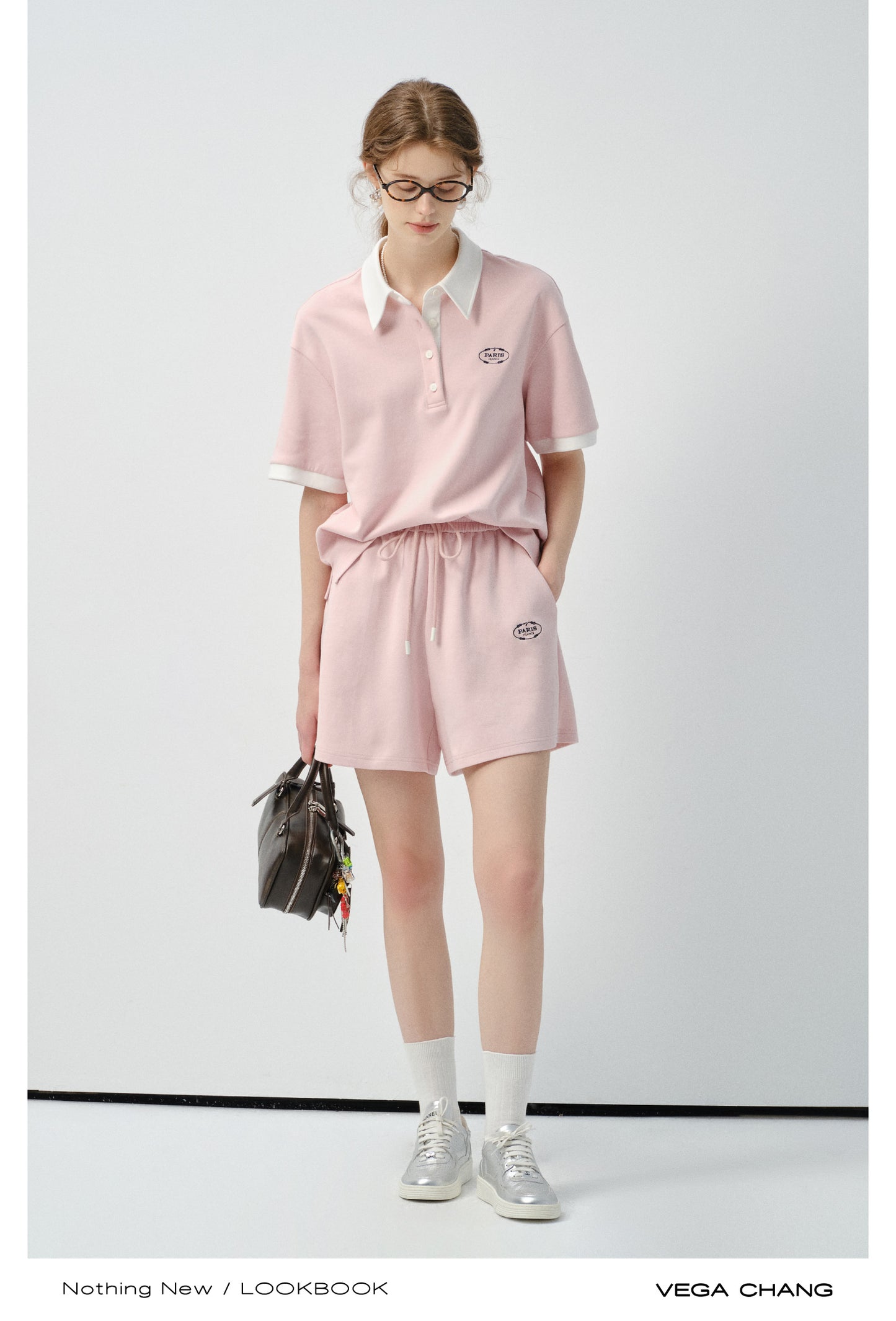 Embroidered Polo Shirt And Shorts Outfit