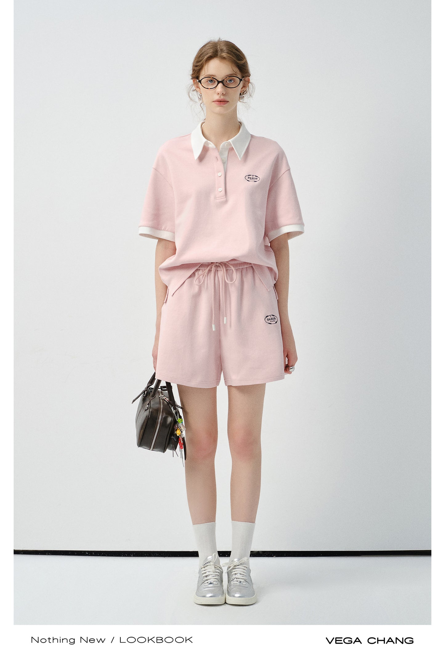 Embroidered Polo Shirt And Shorts Outfit