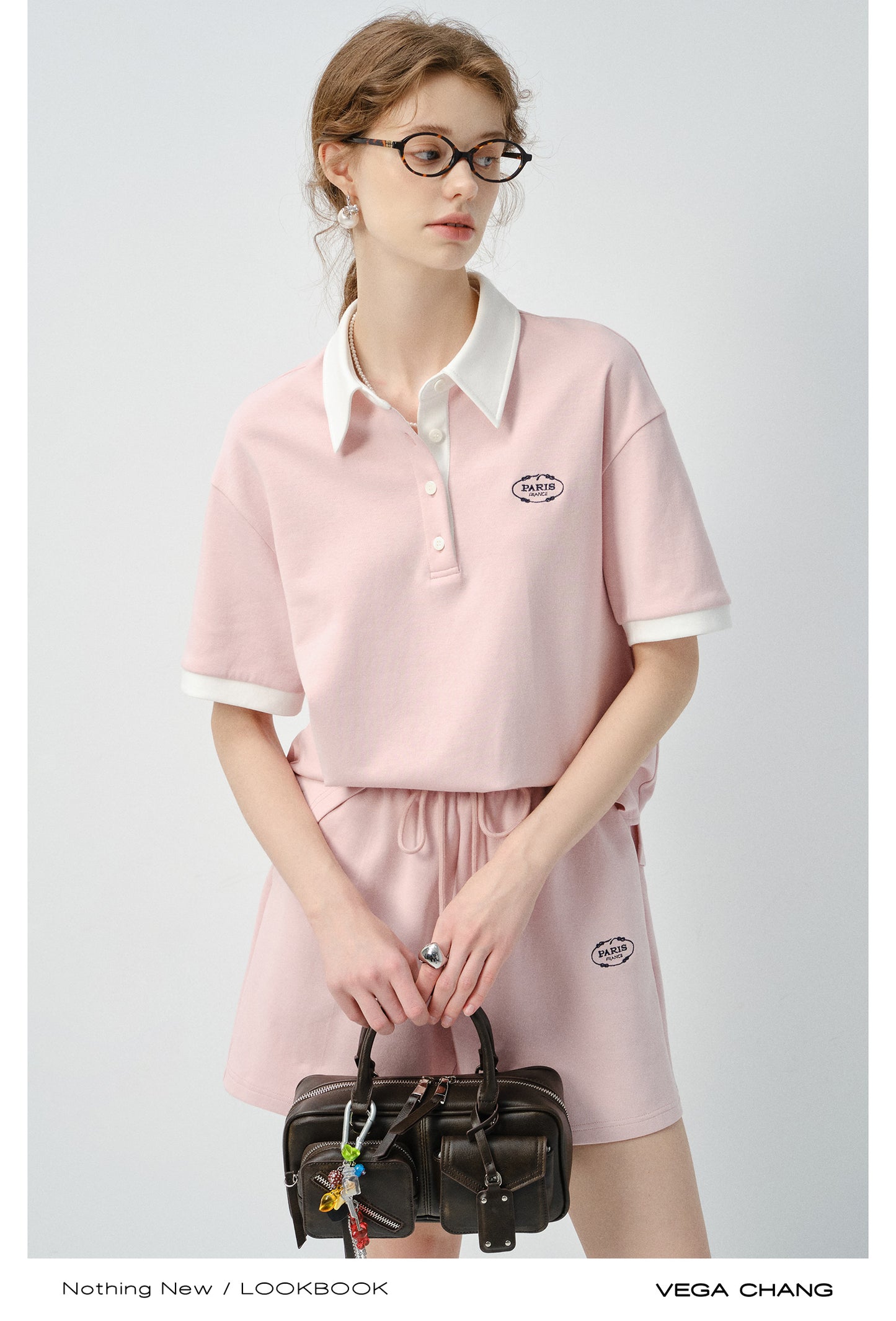 Embroidered Polo Shirt And Shorts Outfit