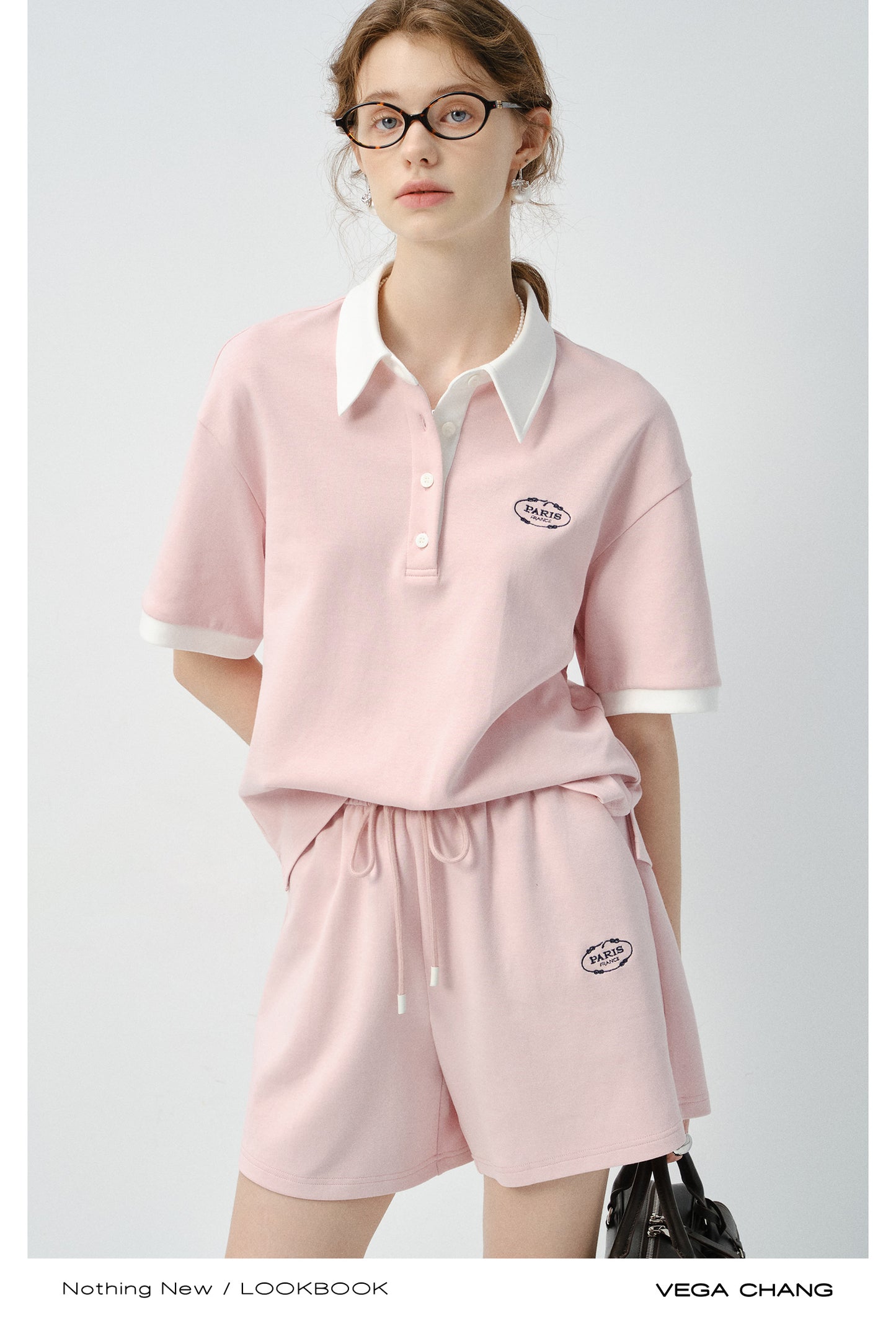 Embroidered Polo Shirt And Shorts Outfit