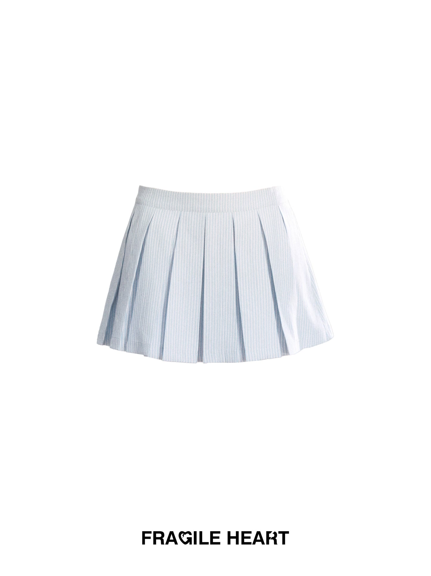 Faux Layered Off-Shoulder Sweatshirt & Striped Pleated Skirt