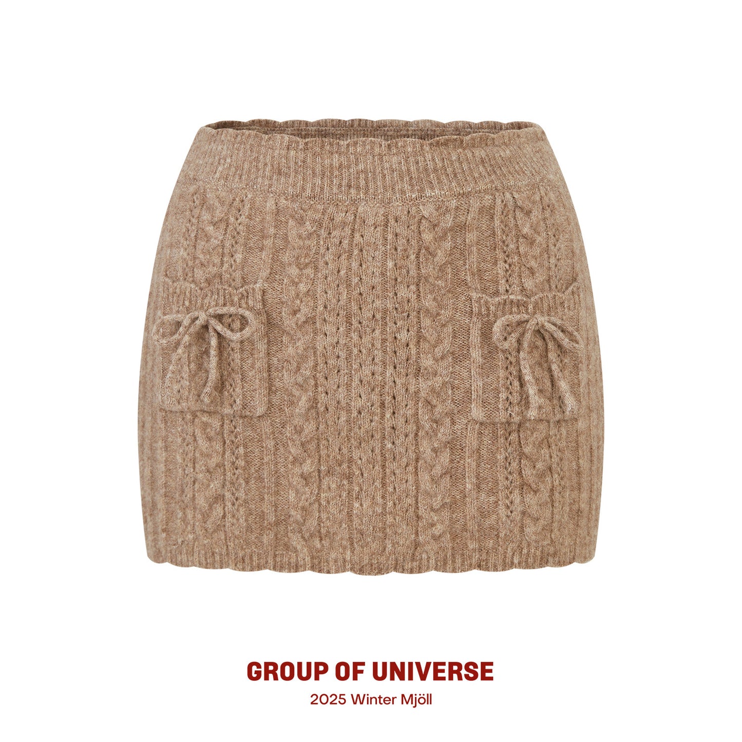 Slouchy Off-Shoulder Knit Top, Skirt & Shorts