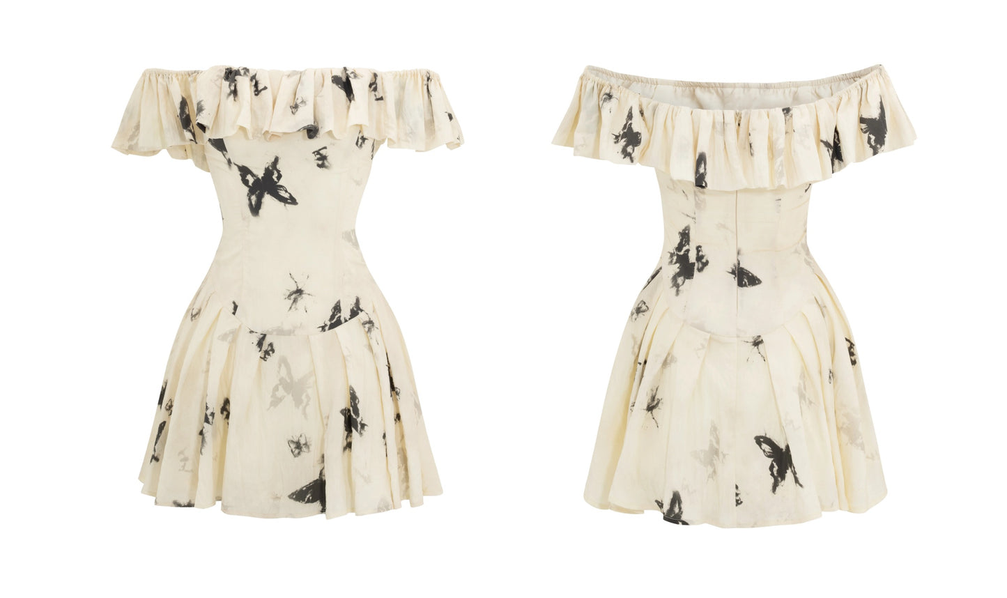Two-Way Shoulder Butterfly Dress In Two Lengths