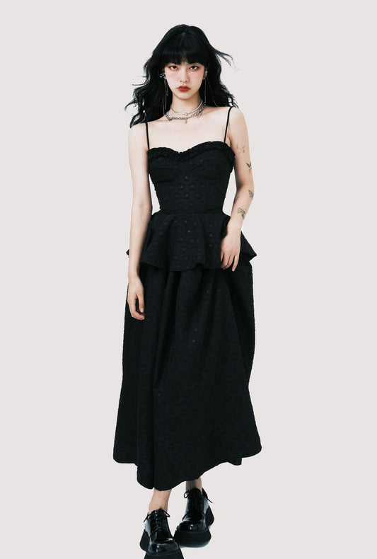 Jacquard Floral Camisole Top And Draped Skirt