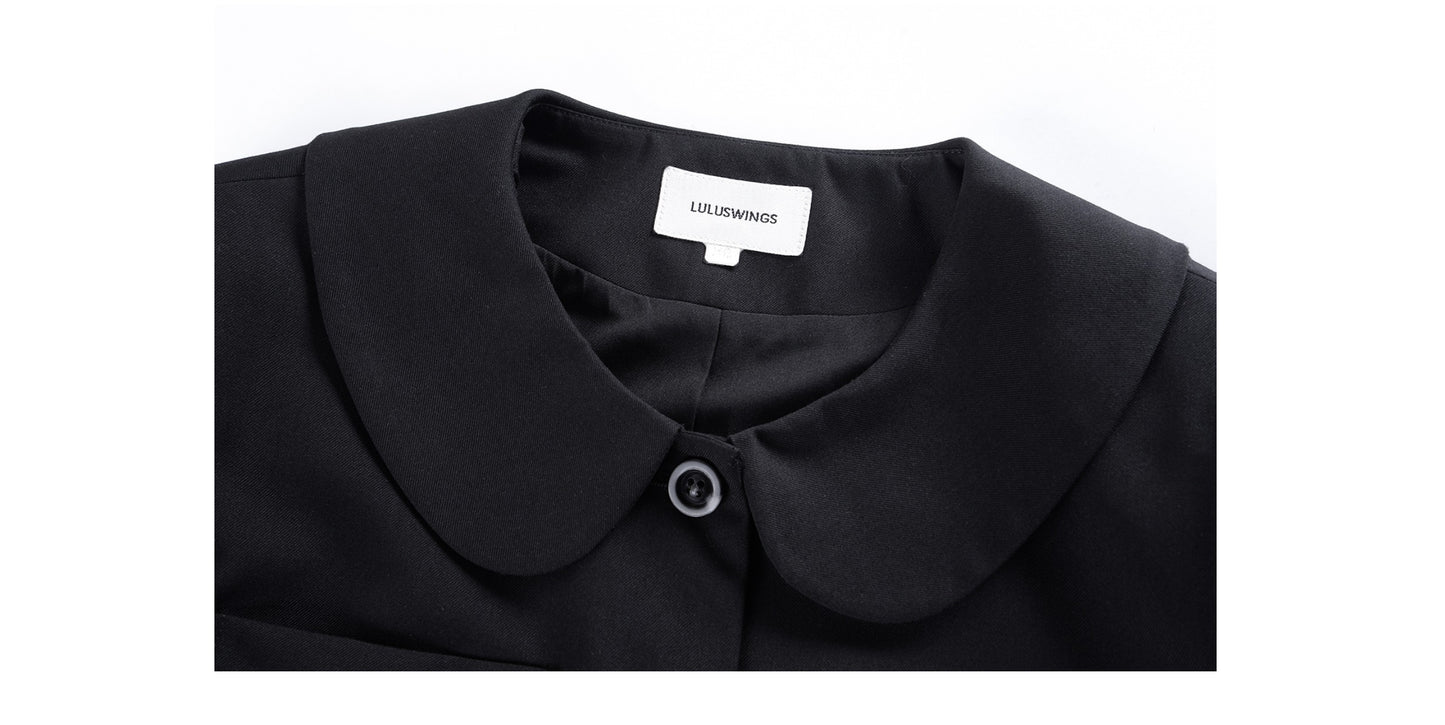 Peter Pan Collar Structured Cropped Jacket