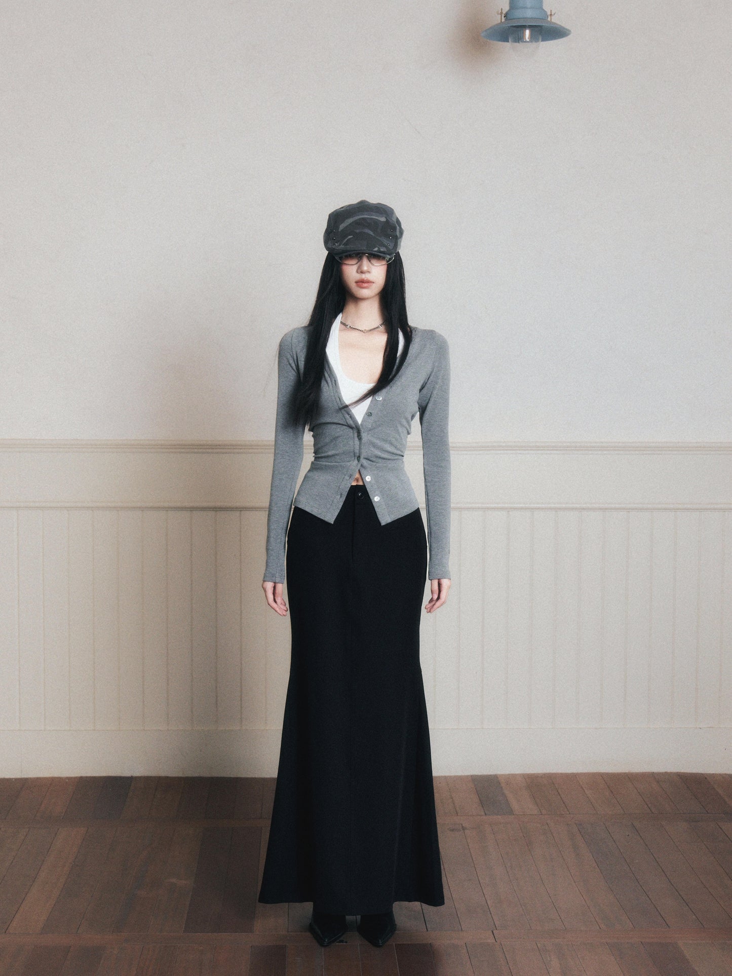 Fishtail Maxi Skirt With Back Slit