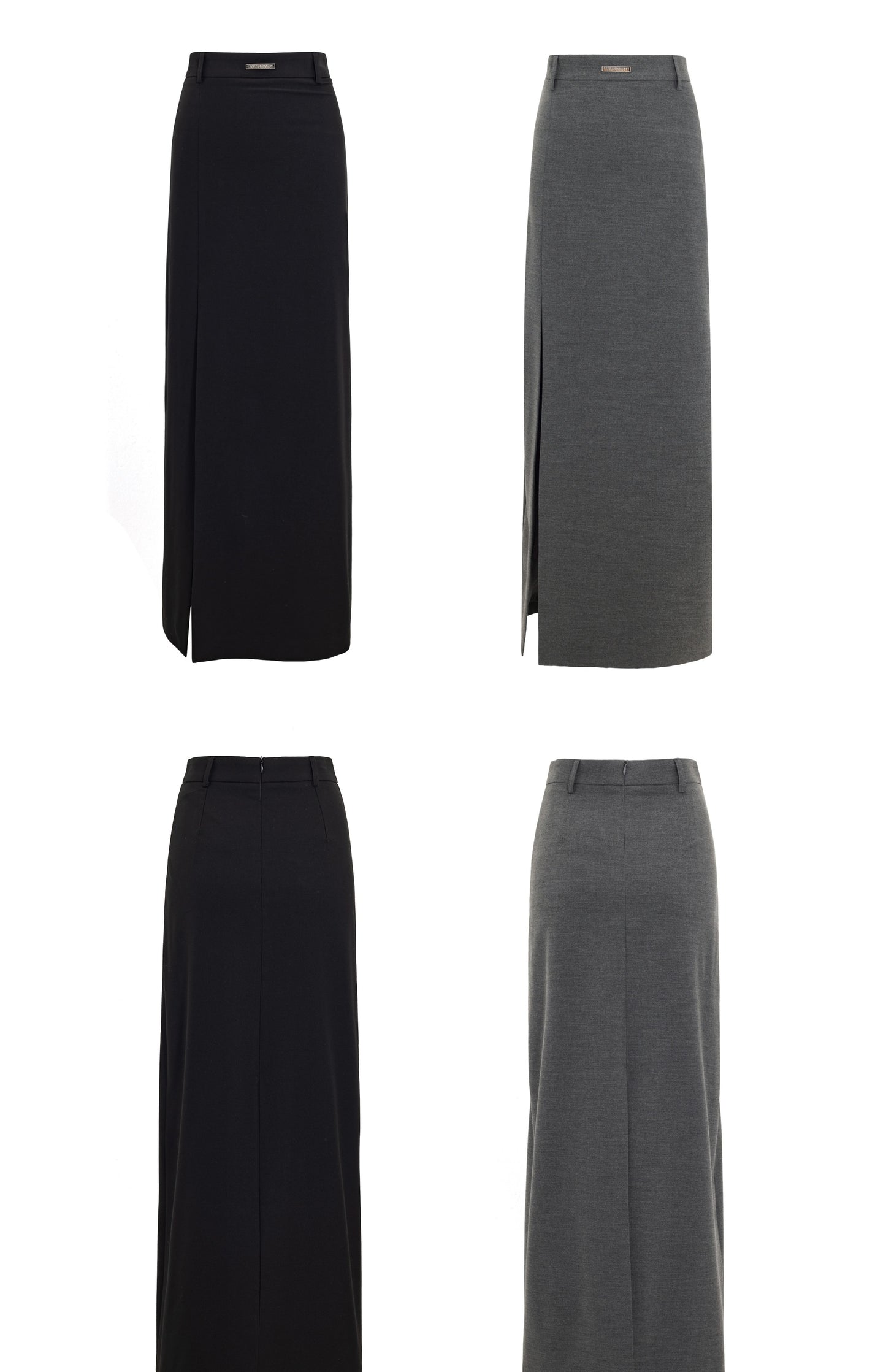 Double Slit Tailored Straight Maxi Skirt
