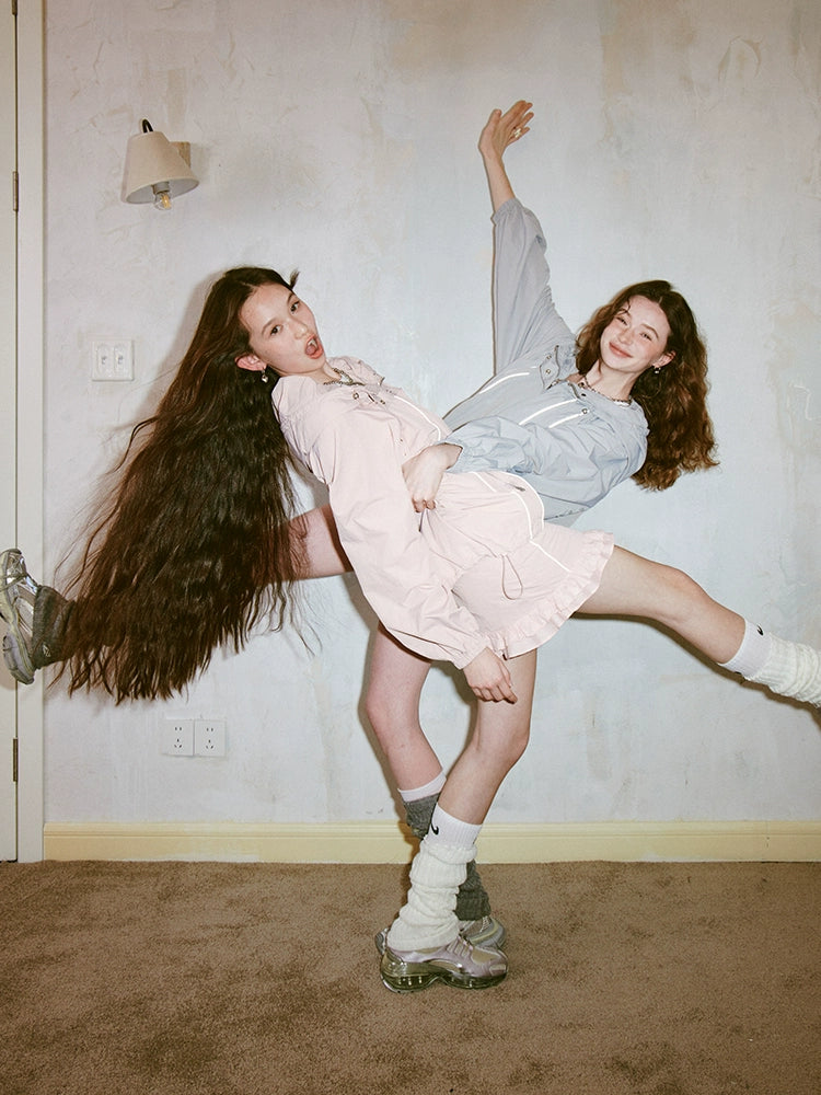 Lace Sporty Hoodie Jacket and Skirt