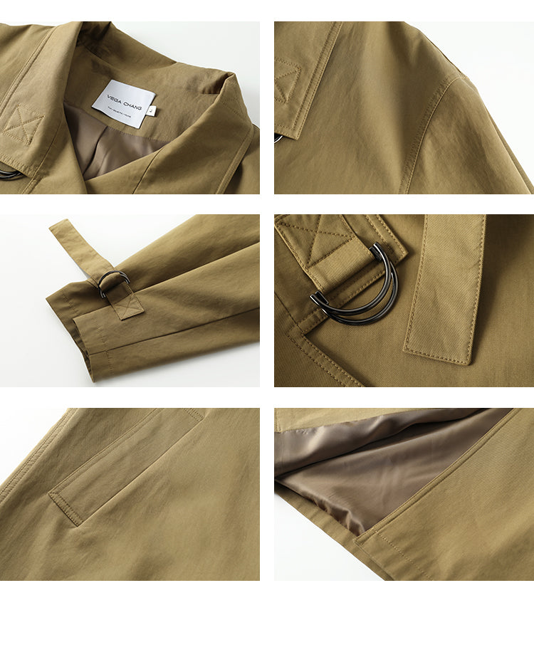 Spring Coat With Adjustable D-Ring Buckles