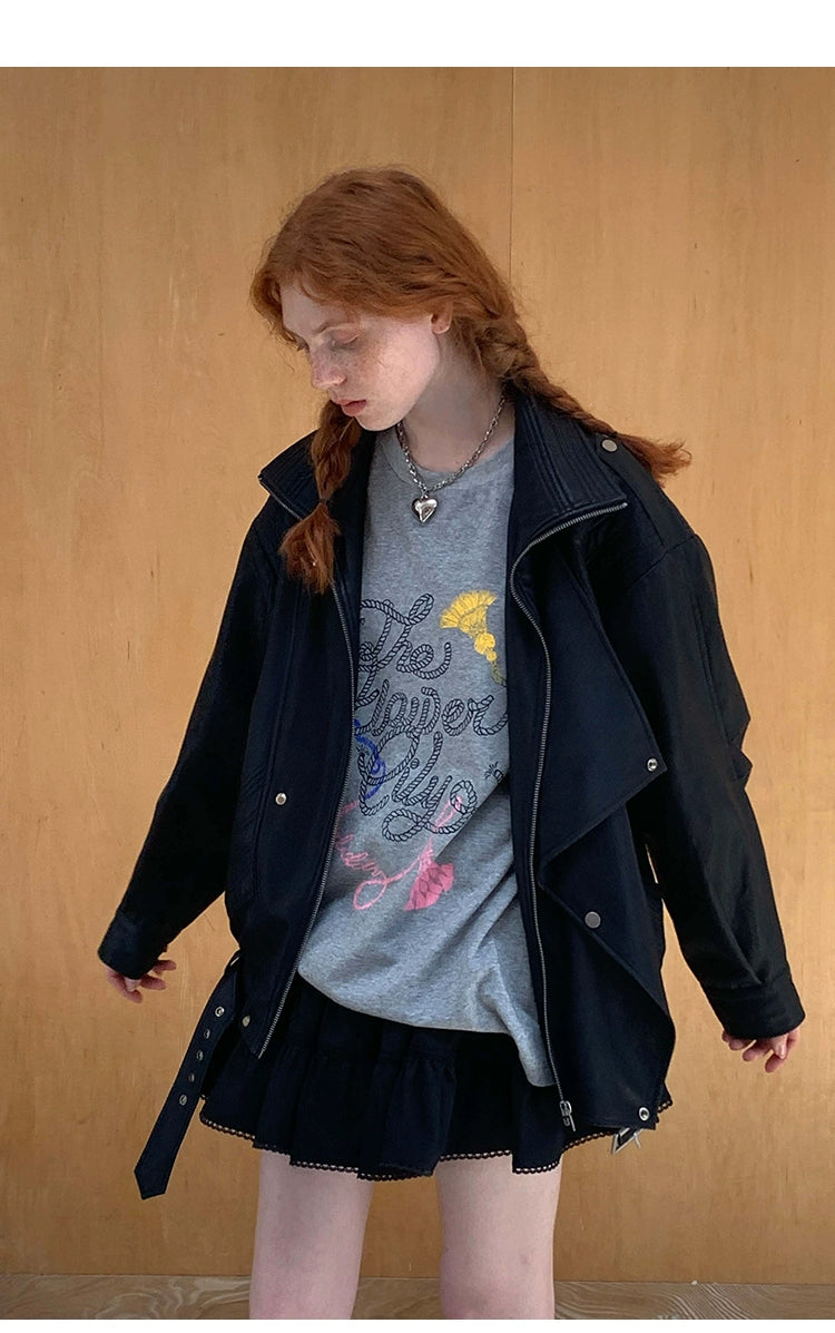 Retro Modern Quilted Faux Leather Jacket