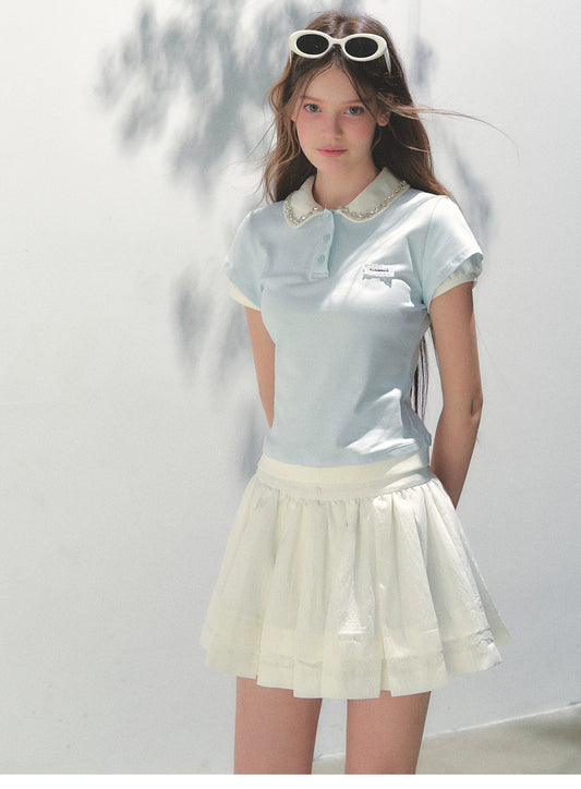 Bijou Collar Double Sleeve Polo