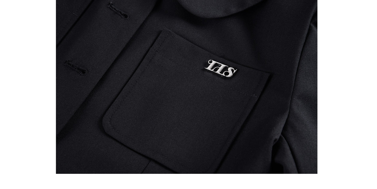 Peter Pan Collar Structured Cropped Jacket