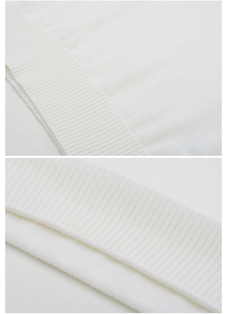 Clean Contrast-Tipped Knit Top