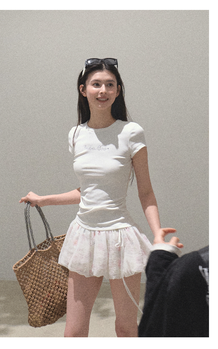 Micro Shorts With Detachable Bubble-Hem Layer