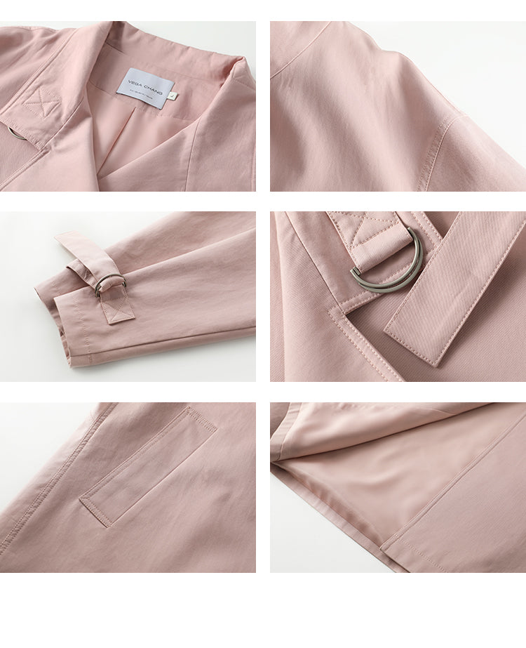 Spring Coat With Adjustable D-Ring Buckles