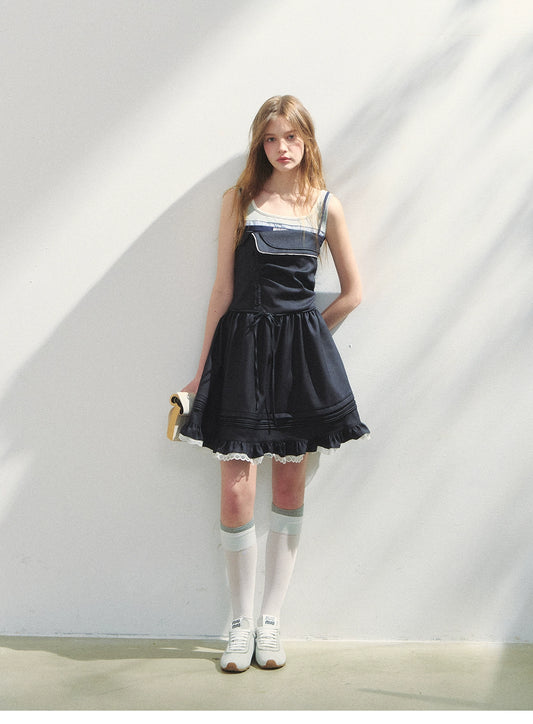 Foldover Tube Dress With Asymmetric Design