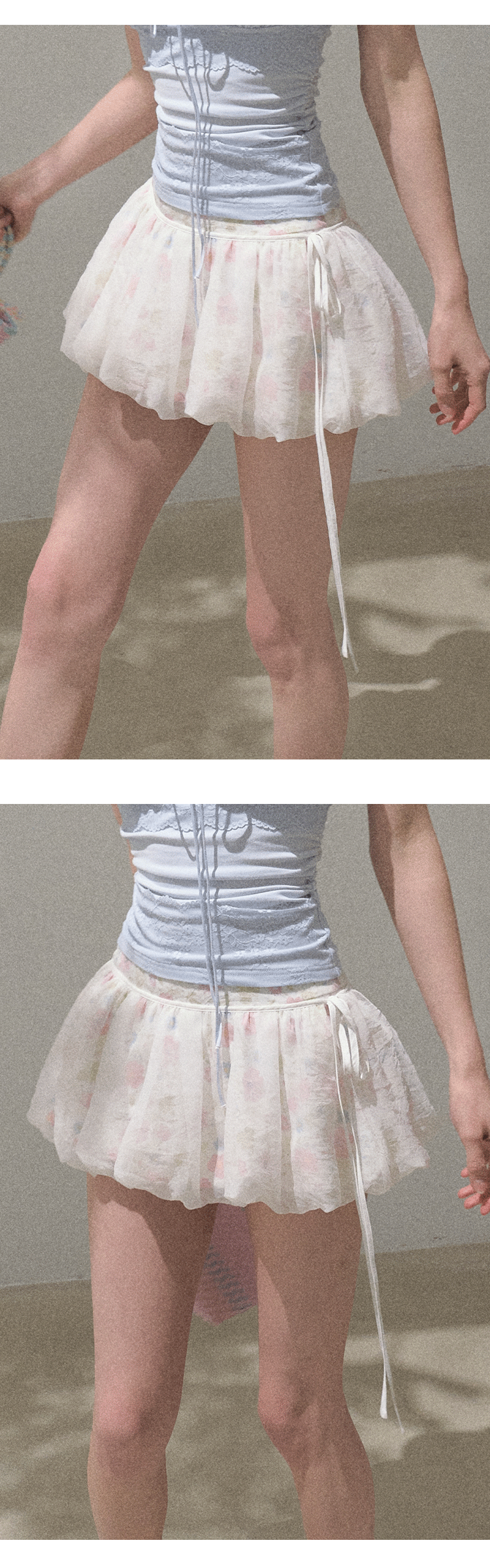 Micro Shorts With Detachable Bubble-Hem Layer